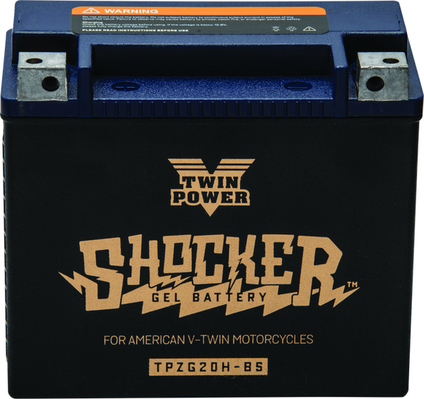 Twin Power YTX-20H Shocker Gel Battery Replaces H-D 65991-82B 310 CCA - Bull Strap