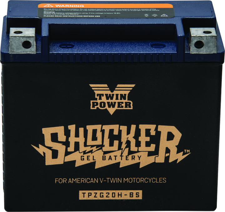Twin Power YTX-20H Shocker Gel Battery Replaces H-D 65991-82B 310 CCA - Bull Strap