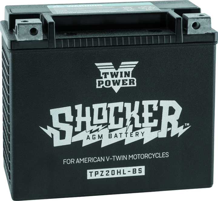 Twin Power YTX-20HL Shocker Battery Replaces H-D 65989-97A 310 CCA - Bull Strap