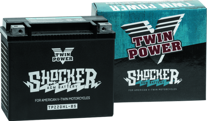 Twin Power YTX-20HL Shocker Battery Replaces H-D 65989-97A 310 CCA - Bull Strap