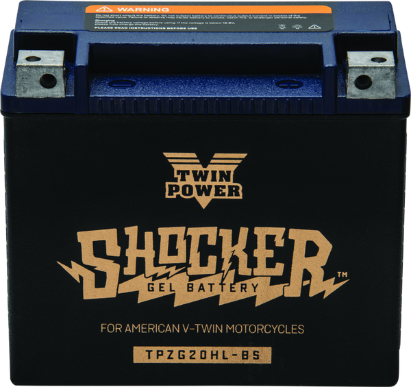 Twin Power YTX-20HL Shocker Gel Battery Replaces H-D 65989-97A 310 CCA - Bull Strap