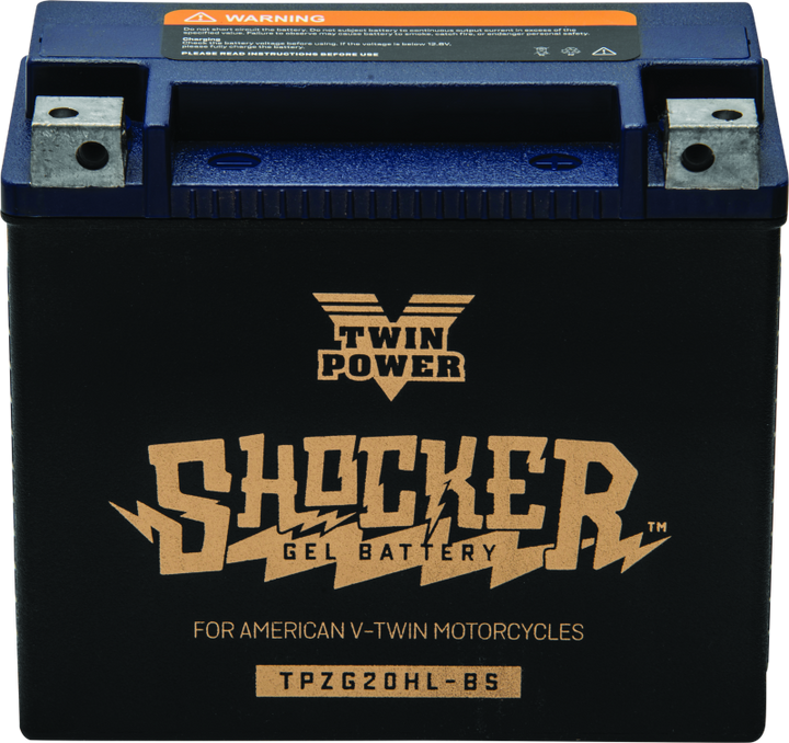 Twin Power YTX-20HL Shocker Gel Battery Replaces H-D 65989-97A 310 CCA - Bull Strap