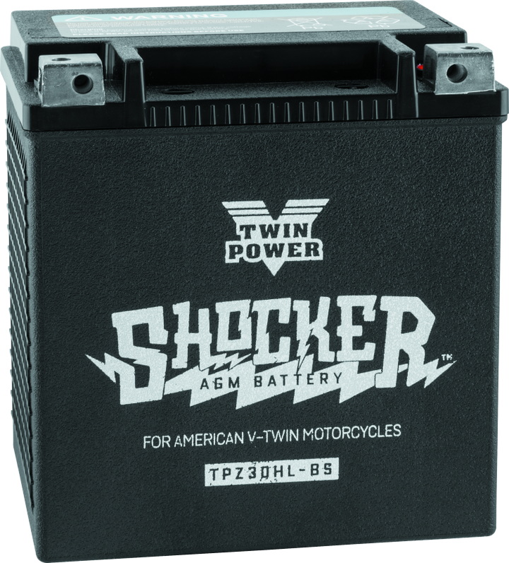 Twin Power YTX-30L Shocker Battery Replaces H-D 66010-97A 430 CCA - Bull Strap