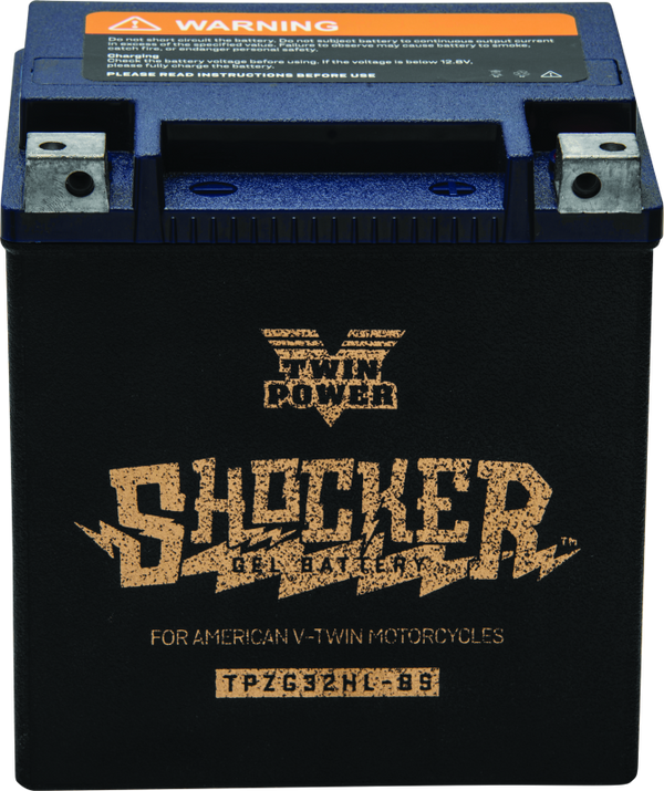 Twin Power YTX-32HL Shocker Gel Battery Replaces H-D 66010-97A 445CCA - Bull Strap