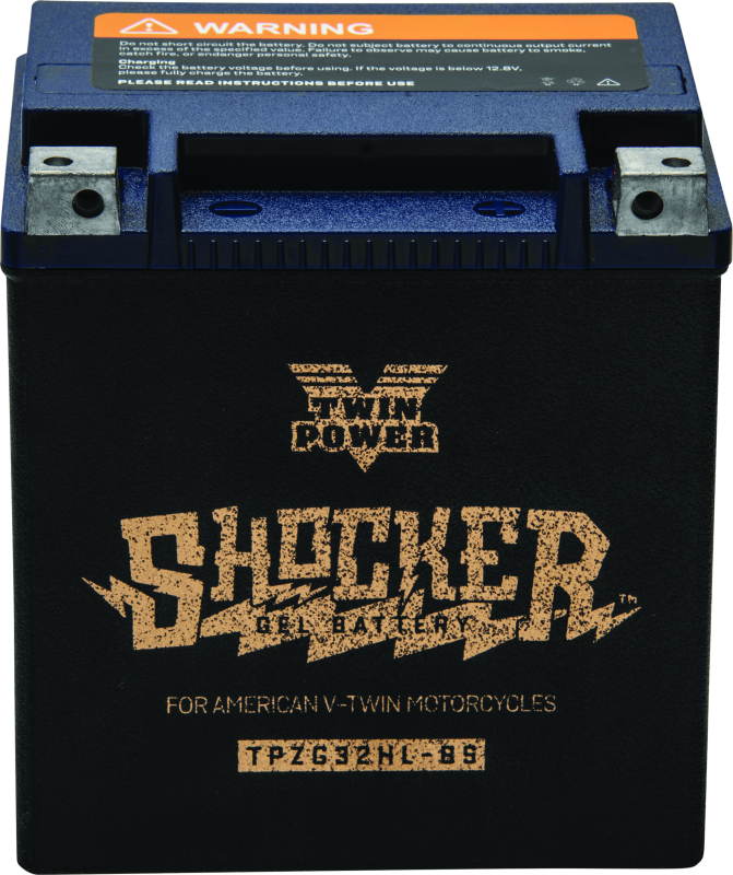 Twin Power YTX-32HL Shocker Gel Battery Replaces H-D 66010-97A 445CCA - Bull Strap