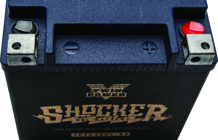 Twin Power YTX-32HL Shocker Gel Battery Replaces H-D 66010-97A 445CCA - Bull Strap