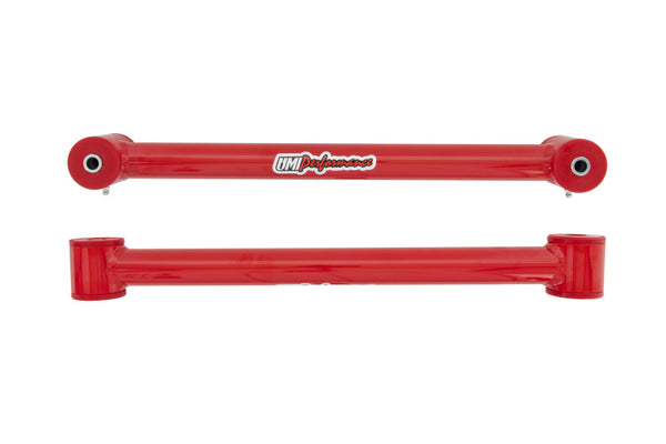 UMI Performance 82-02 GM F-Body Tubular Non-Adjustable Lower Control Arms - Red - Bull Strap