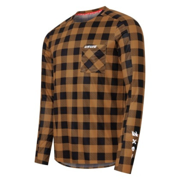 USWE Flannel Long Sleeve Lightweight Off-Road Jersey Bronze - XL - Bull Strap