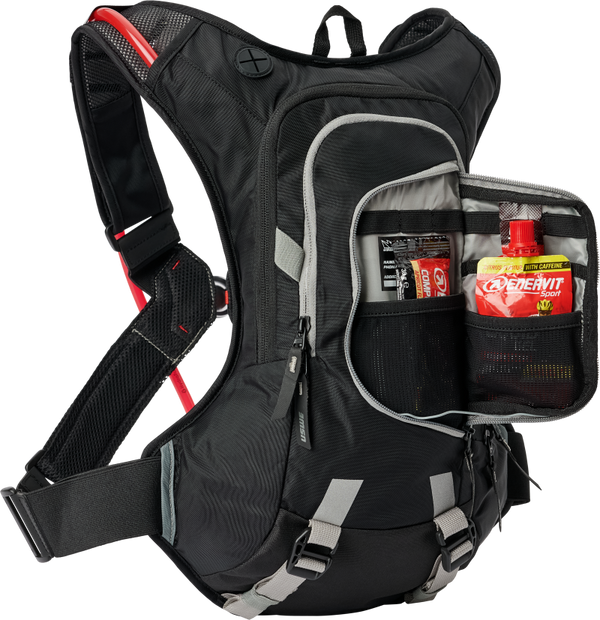 USWE Moto Hydro XTR Dirt Biking Hydration Pack 8L - Black - Bull Strap
