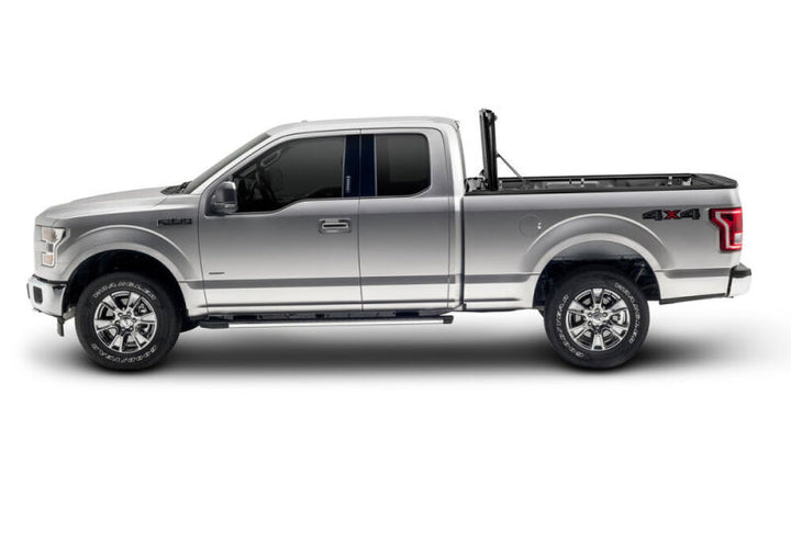 UnderCover 15-20 Ford F-150 5.5ft Ultra Flex Bed Cover - Matte Black Finish - Bull Strap