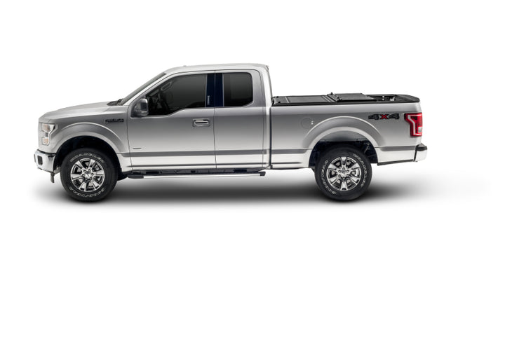 UnderCover 15-20 Ford F-150 5.5ft Ultra Flex Bed Cover - Matte Black Finish - Bull Strap
