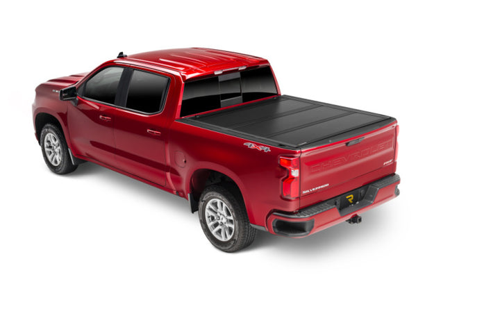 UnderCover 2022 Toyota Tundra C 4WD CrewMax 5.5ft Bed Ultra Flex Bed Cover - Matte Black Finish - Bull Strap