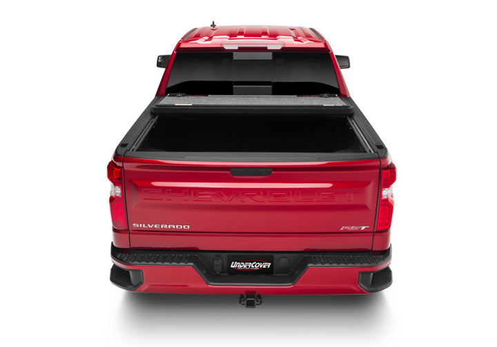 UnderCover 2022 Toyota Tundra C 4WD CrewMax 5.5ft Bed Ultra Flex Bed Cover - Matte Black Finish - Bull Strap