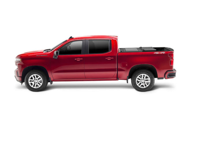 UnderCover 2022 Toyota Tundra C 4WD CrewMax 5.5ft Bed Ultra Flex Bed Cover - Matte Black Finish - Bull Strap