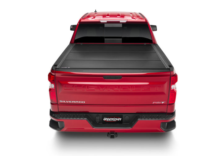 UnderCover 2022 Toyota Tundra C 4WD CrewMax 5.5ft Bed Ultra Flex Bed Cover - Matte Black Finish - Bull Strap