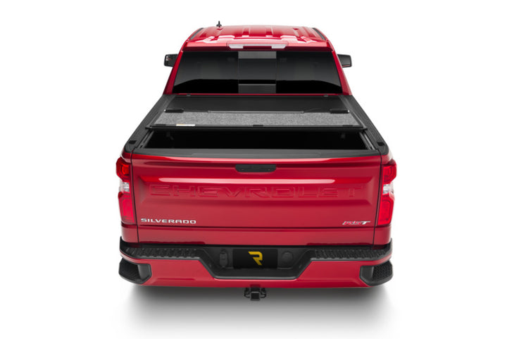 UnderCover 2022 Toyota Tundra C 4WD CrewMax 5.5ft Bed Ultra Flex Bed Cover - Matte Black Finish - Bull Strap