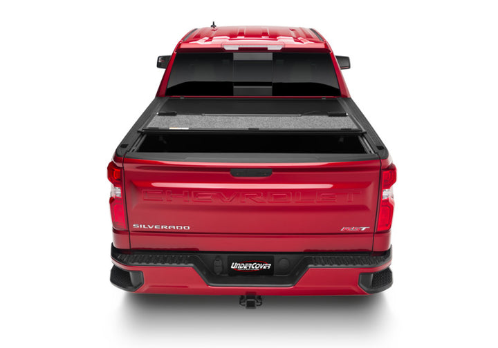 UnderCover 2022 Toyota Tundra C 4WD CrewMax 5.5ft Bed Ultra Flex Bed Cover - Matte Black Finish - Bull Strap