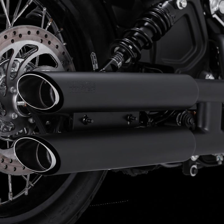 Vance & Hines 15-20 Harley Davidson Indian Scout Twin Slash 3in PCX Slip-On Exhaust - Bull Strap
