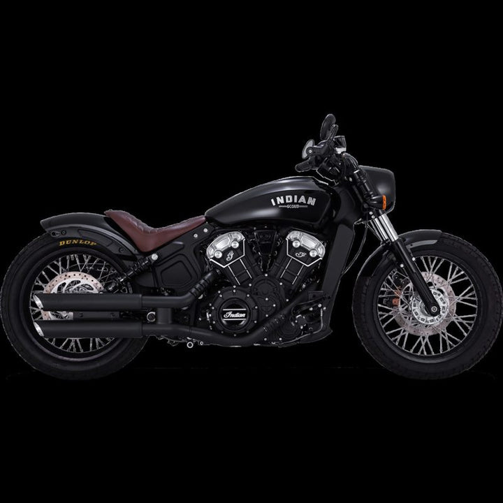 Vance & Hines 15-20 Harley Davidson Indian Scout Twin Slash 3in PCX Slip-On Exhaust - Bull Strap