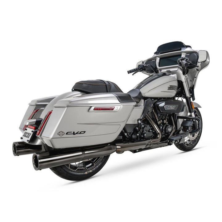 Vance & Hines 17-23 Harley Davidson CVO/Touring Hi-Output Slip on Exhaust - Dark Chrome - Bull Strap