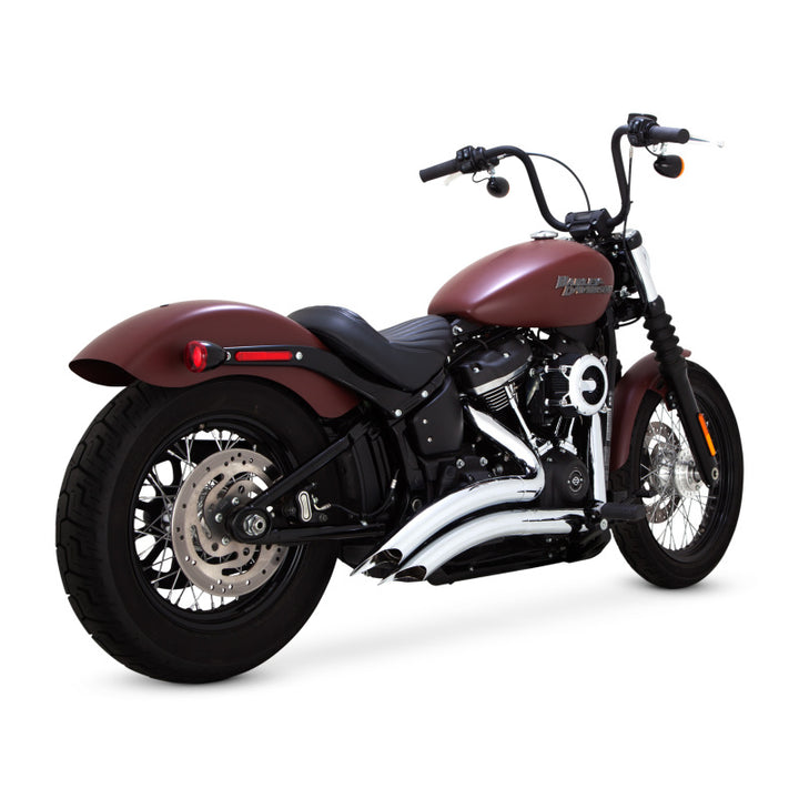 Vance & Hines 18-22 HD Softail / Street Bob 2-2 PCX Big Radius Full System Exhaust - Chrome - Bull Strap