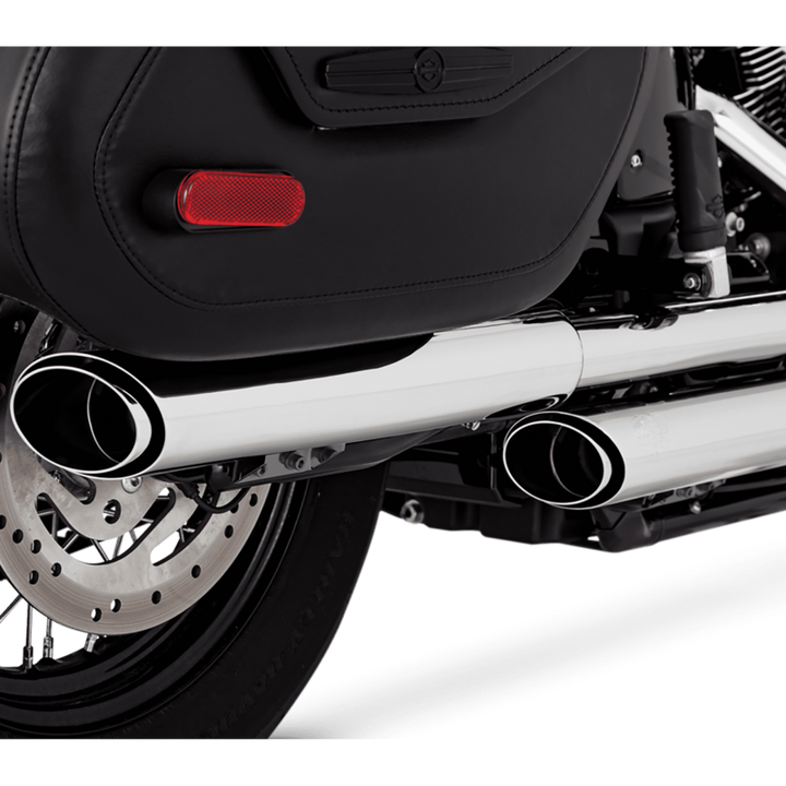 Vance & Hines 18-22 Harley Davidson Softail Heritage Twin Slash PCX Slip-On Exhaust - Chrome - Bull Strap