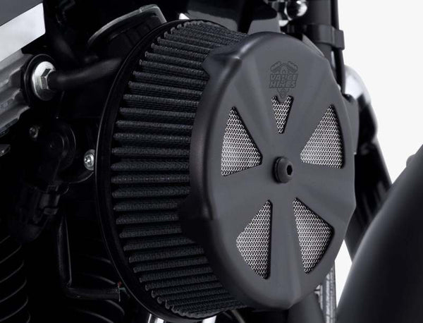 Vance & Hines Black Skullcap Crown Intake Cover - Bull Strap