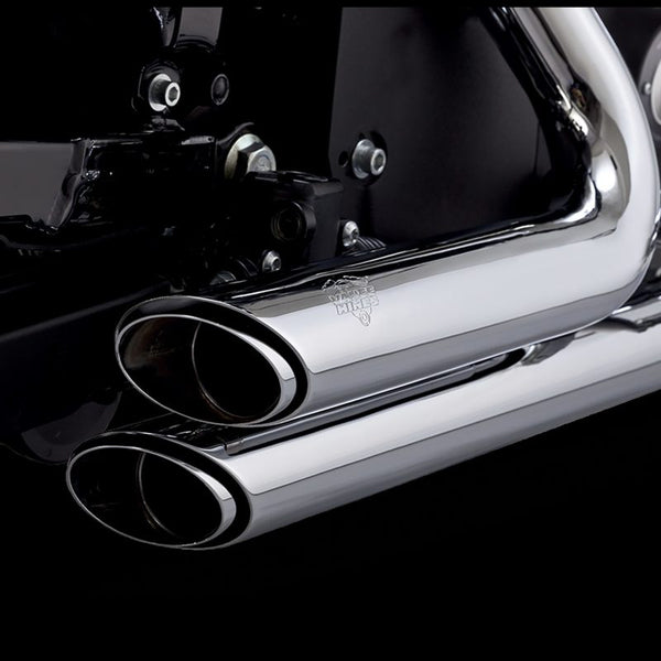 Vance & Hines HD 18-22 Fatboy/Blackout Shortshots Staggered PCX Full System Exhaust - Bull Strap