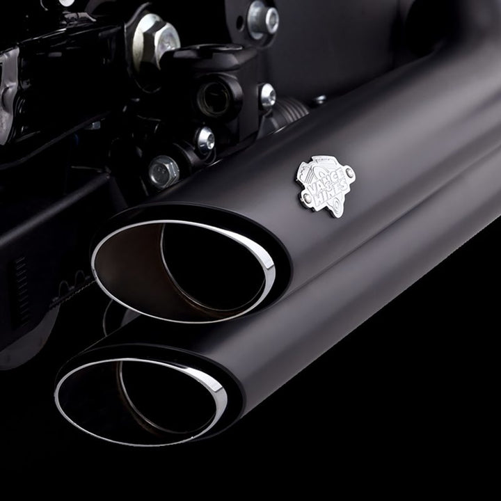 Vance & Hines HD 18-22 Fatboy/Blackout Shortshots Staggered PCX Full System Exhaust - Bull Strap