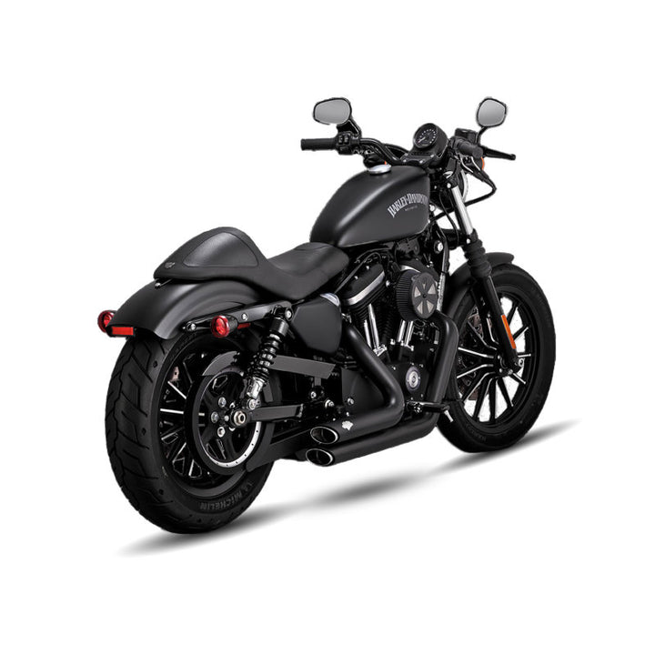 Vance & Hines HD 18-22 Fatboy/Blackout Shortshots Staggered PCX Full System Exhaust - Bull Strap