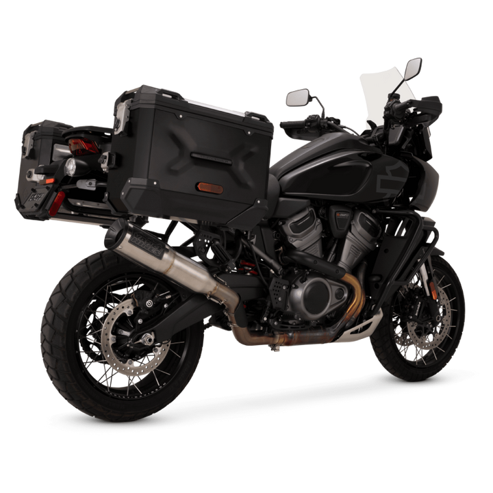 Vance & Hines HD 21-22 Pan America Hi-Output 450 S/O Slip-On Exhaust - Bull Strap