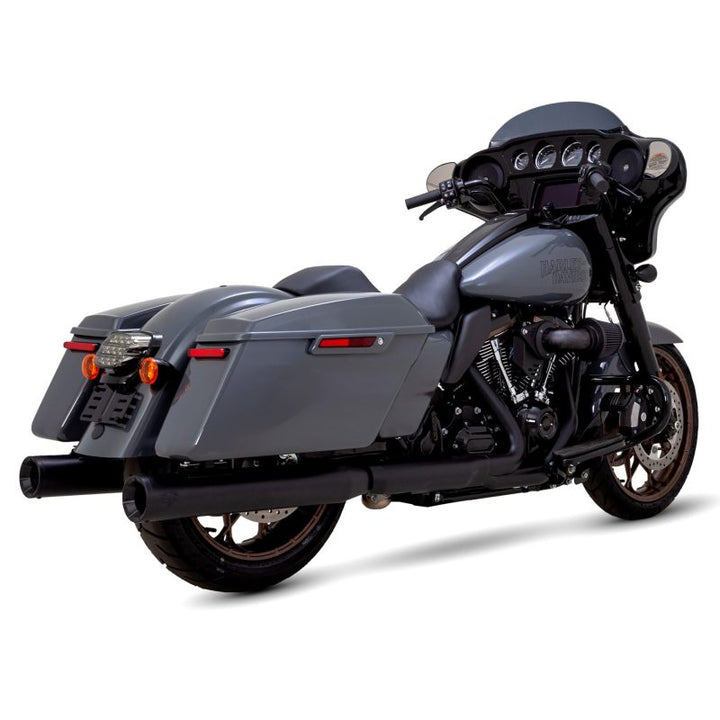 Vance & Hines HD Dresser 17-22 Eliminator 400 Black Slip-On Exhaust - Bull Strap