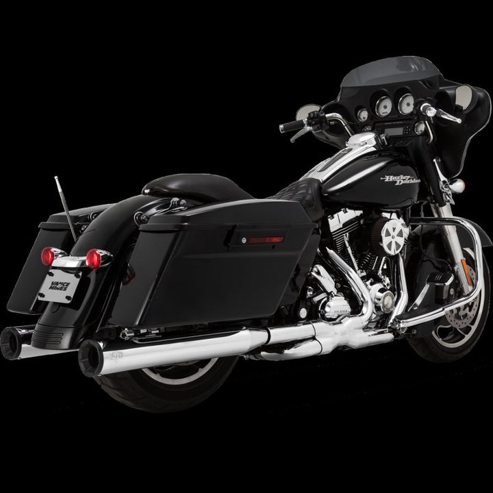 Vance & Hines HD Dresser 17-22 Eliminator 400 Chrome Slip-On Exhaust - Bull Strap