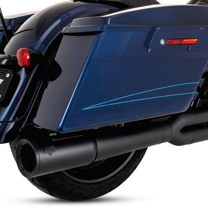 Vance & Hines HD Dresser 17-22 Pro Pipe 2-1 Black PCX Full System Exhaust - Bull Strap