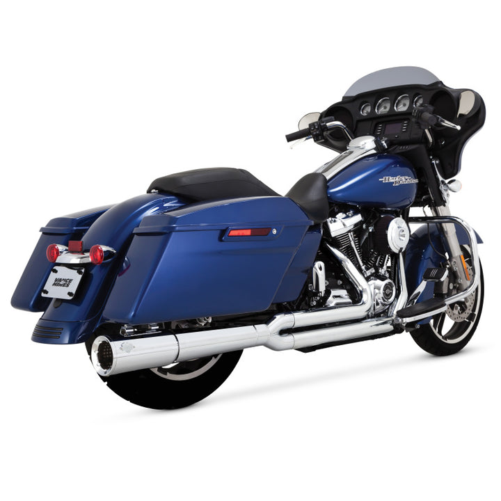 Vance & Hines HD Dresser 17-22 Pro Pipe Chrome PCX Full System Exhaust - Bull Strap