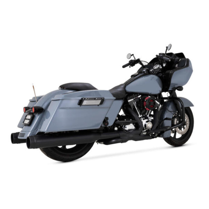 Vance & Hines HD Dresser 17-25 Power Duals Black PCX Header Exhaust - Bull Strap
