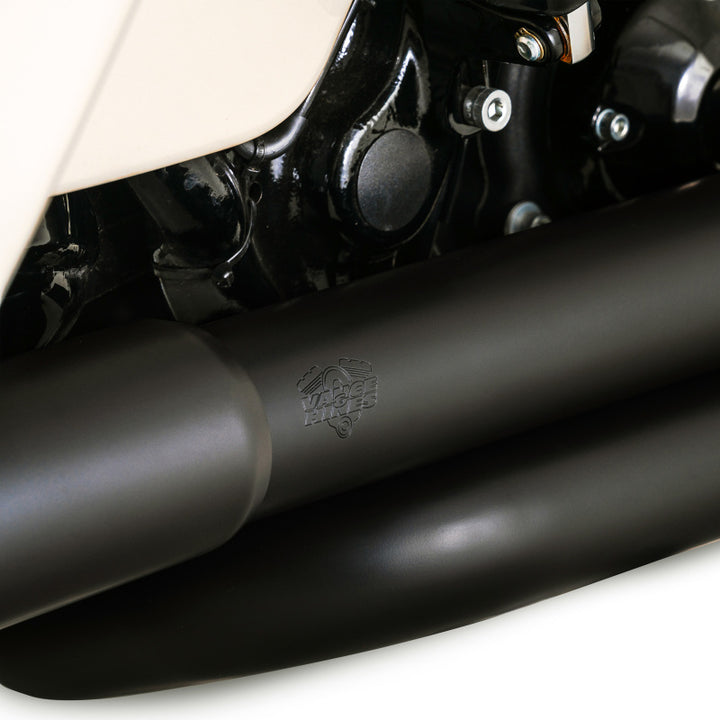 Vance & Hines HD Dresser Duals 17-22 Header/Heat Shield Black PCX Header Exhaust - Bull Strap