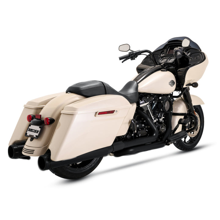 Vance & Hines HD Dresser Duals 17-22 Header/Heat Shield Black PCX Header Exhaust - Bull Strap