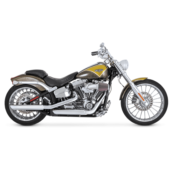Vance & Hines HD Dyna 91-17 3In Twin Slash Slip PCX Slip-On Exhaust - Bull Strap