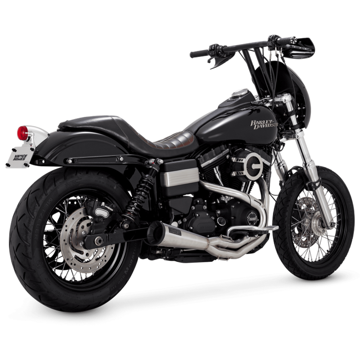 Vance & Hines HD Dyna 91-17 Upsweep SS 2-1 PCX Full System Exhaust - Bull Strap