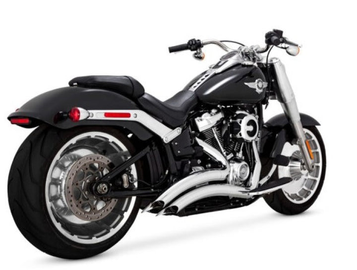 Vance & Hines HD Fatboy/Brkout 18-22 Big Radius 2-2 Chrome PCX Full System Exhaust - Bull Strap