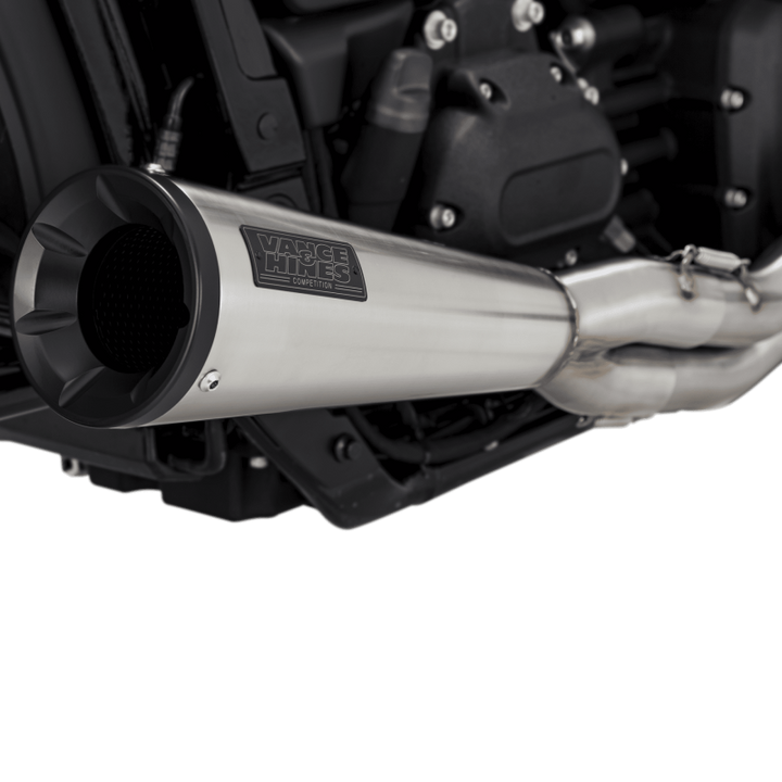 Vance & Hines HD Softail Fat Bob 18-22 Upsweep SS 2-1 PCX Full System Exhaust - Bull Strap