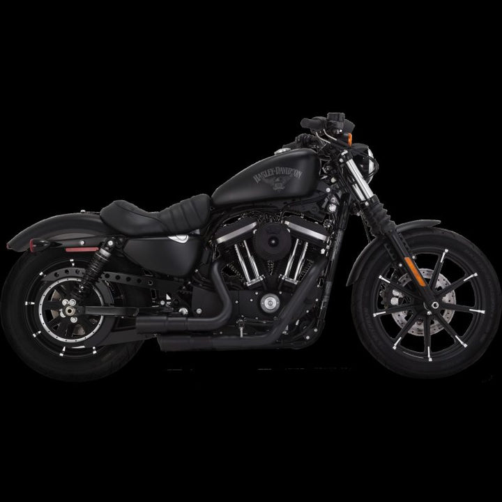 Vance & Hines HD Sportster 04-22 Mini Grenades Black PCX Full System Exhaust - Bull Strap