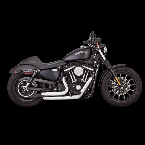 Vance & Hines HD Sportster 14-22 Shortshots Stag Chrome Full System Exhaust - Bull Strap