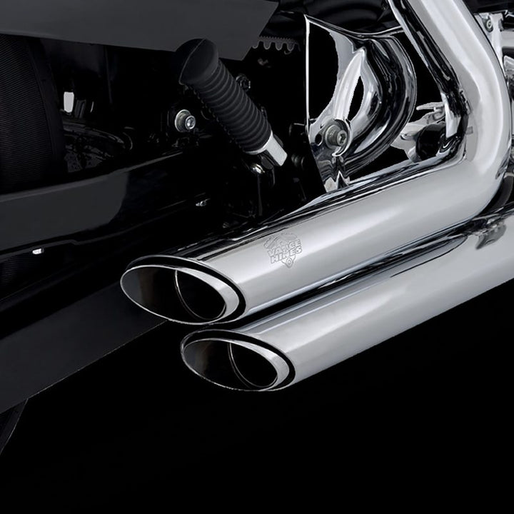 Vance & Hines HD Sportster 14-22 Shortshots Stag Chrome Full System Exhaust - Bull Strap