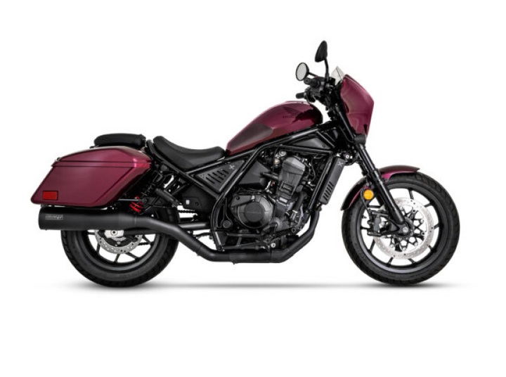 Vance & Hines HONDA 17-20 Rebel S/O Black Slip-On Exhaust - Bull Strap