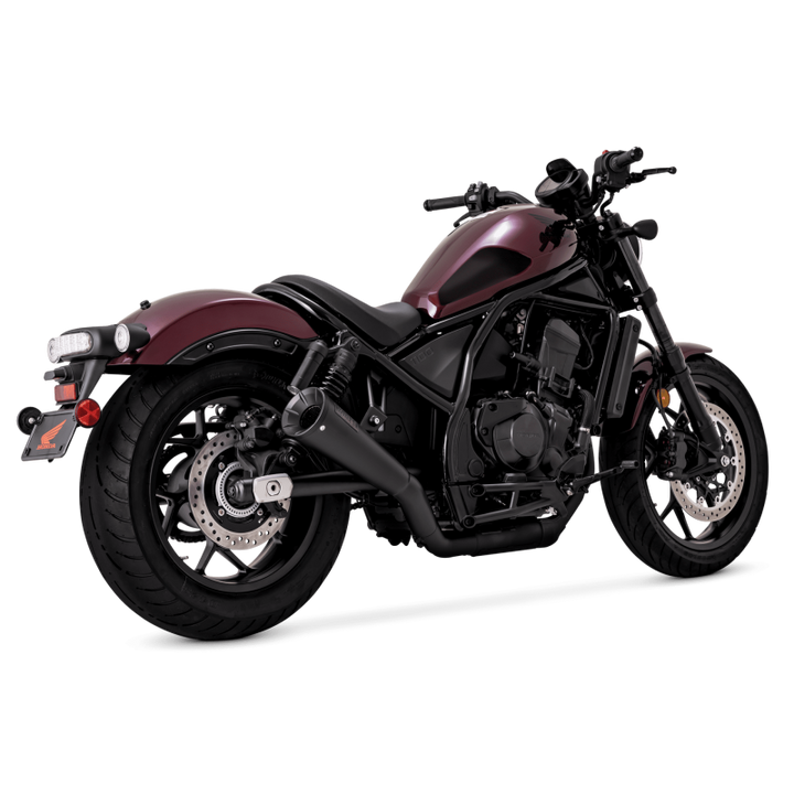 Vance & Hines HONDA 21-22 Rebel 1100 S/O Black Slip-On Exhaust - Bull Strap