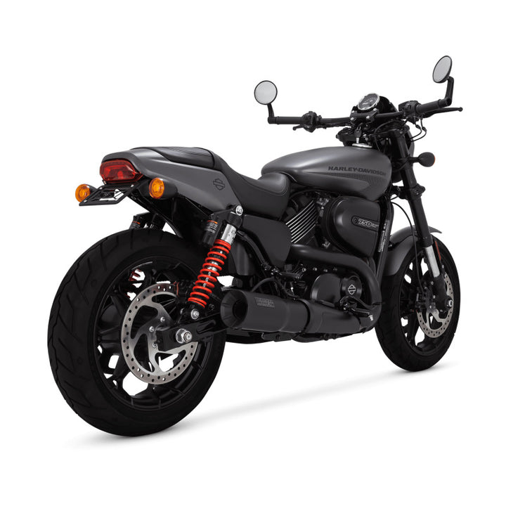 Vance & Hines Harley Davidson 17-20 Street Rod Hi-Output Slip-On Black Slip-On Exhaust - Bull Strap