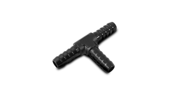 Vibrant 1/4in Barbed Tee Adapter- Black Anodized - Bull Strap