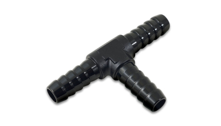 Vibrant 1/4in Barbed Tee Adapter- Black Anodized - Bull Strap